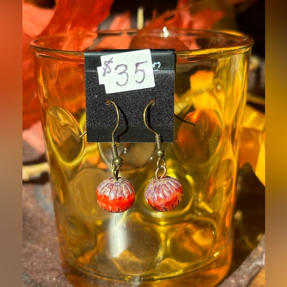 Autumn/Fall Pumpkin Earrings - NWT - Picture 2 of 9
